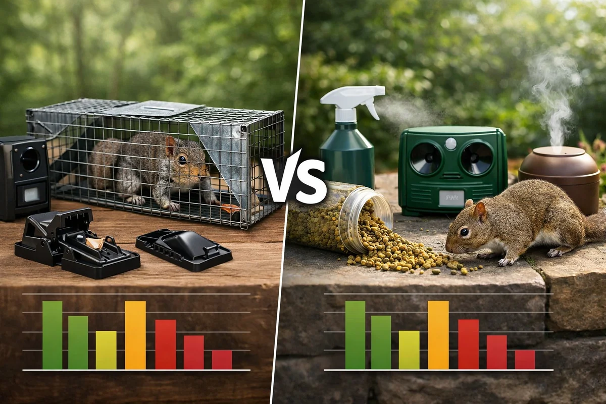 Squirrel Traps vs Repellents: Which Works Best? [2026 Comparison]